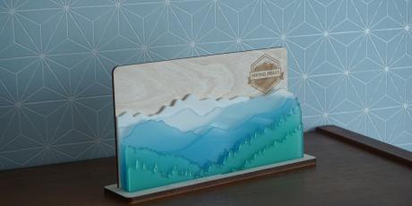 POP-display met bergen